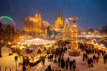 Der Erfurter Weihnachtsmarkt vor Dom St. Marien und Severikirche, Foto: Matthias Frank Schmidt
