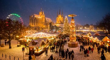 Der Erfurter Weihnachtsmarkt vor Dom St. Marien und Severikirche, Foto: Matthias Frank Schmidt